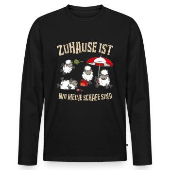 Zuhause ist wo meine Schafe sind Schäfer Landwirt - Männer Premium Bio Langarmshirt - Schwarz - Vorne - Nico (187cm)