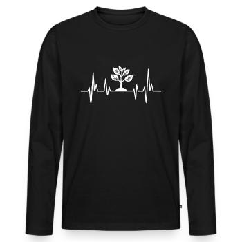 Jardinier de battement de coeur - T-shirt manches longues Premium bio Homme - noir - Devant - Nico (187cm)