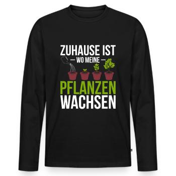 Gärtner Pflanzen Spruch - Männer Premium Bio Langarmshirt - Schwarz - Vorne - Nico (187cm)