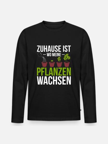 Gärtner Pflanzen Spruch - Männer Premium Bio Langarmshirt - Schwarz