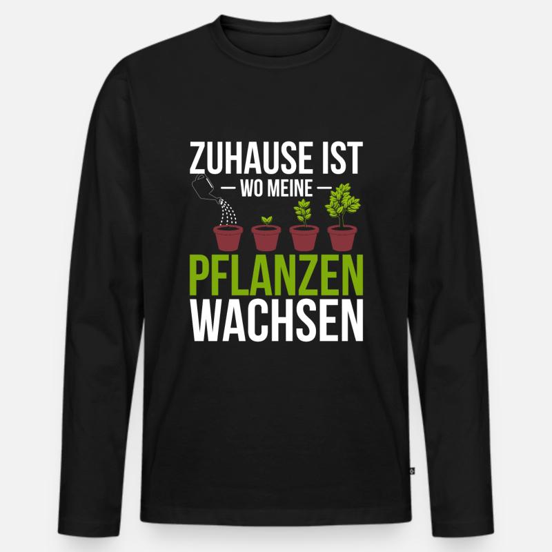 Gärtner Pflanzen Spruch - Männer Premium Bio Langarmshirt - Schwarz