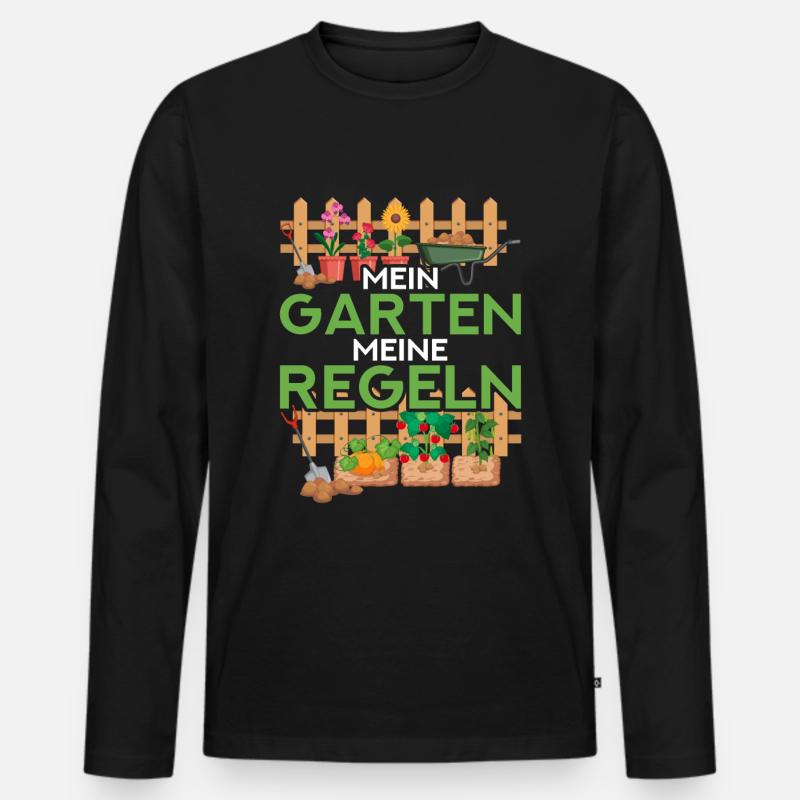 Hobbygärtner Garten Spruch - Männer Premium Bio Langarmshirt - Schwarz