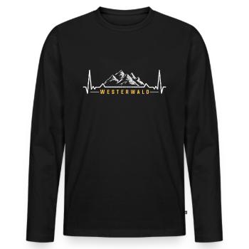 Battement de coeur Westerwald EKG - T-shirt manches longues Premium bio Homme - noir - Devant - Nico (187cm)