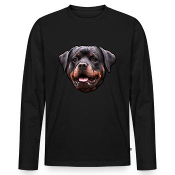 Chien Rottweiler - T-shirt manches longues Premium bio Homme - noir - Devant - Nico (187cm)