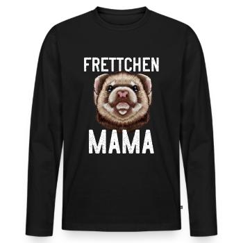 Maman furet - T-shirt manches longues Premium bio Homme - noir - Devant - Nico (187cm)