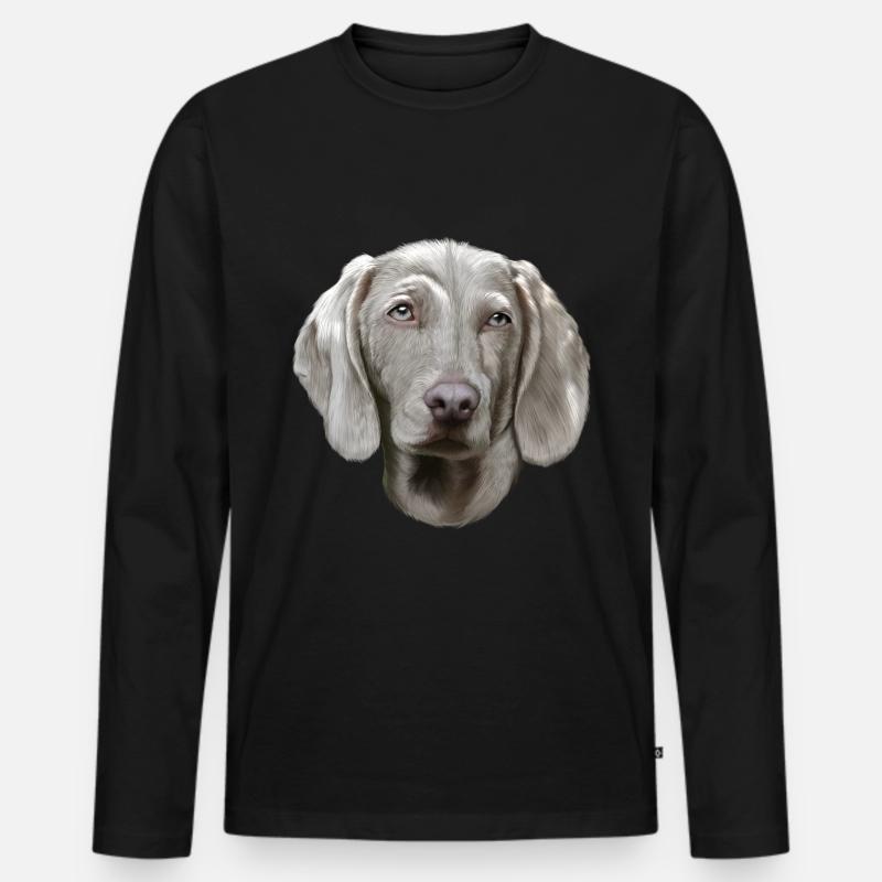 Weimaraner Hund - Männer Premium Bio Langarmshirt - Schwarz