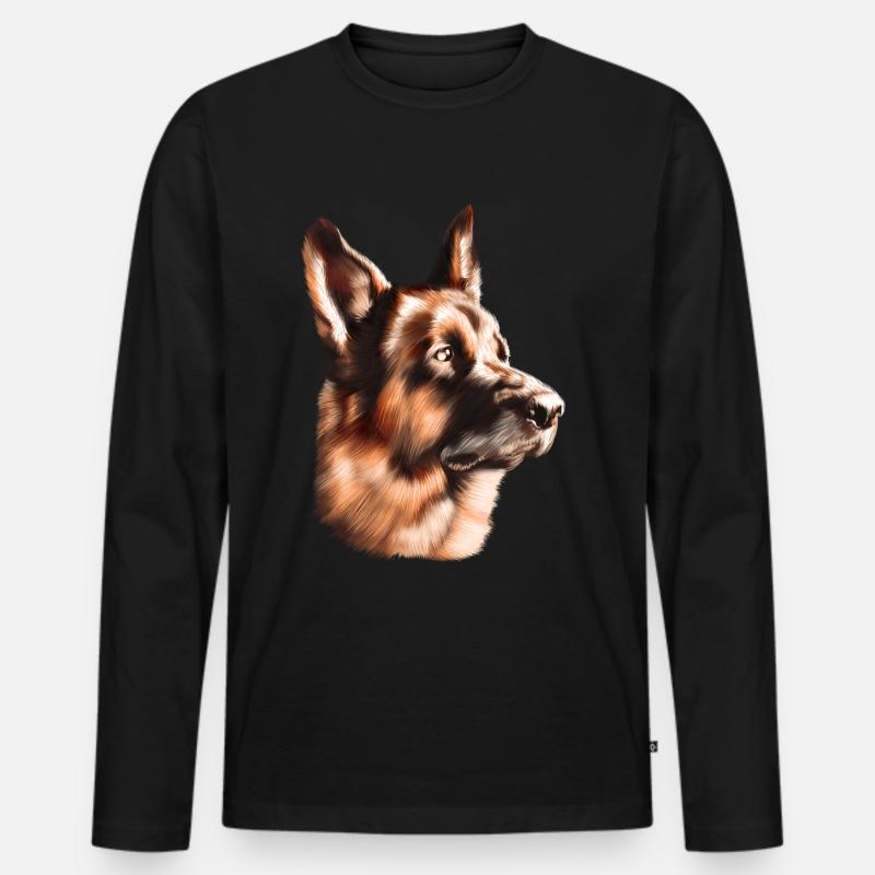 Deutscher Schäferhund - Männer Premium Bio Langarmshirt - Schwarz