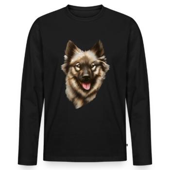 Eurasian dog - Men's Premium Organic Long Sleeve Shirt - black - Front - Nico (187cm)