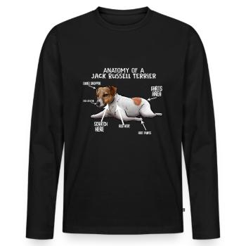 Jack Rusell Terrier - Men's Premium Organic Long Sleeve Shirt - black - Front - Nico (187cm)