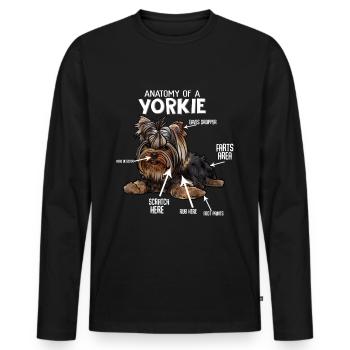 Yorkshire Terrier - Männer Premium Bio Langarmshirt - Schwarz - Vorne - Nico (187cm)