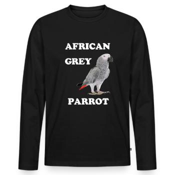 Graupapagei - Männer Premium Bio Langarmshirt - Schwarz - Vorne - Nico (187cm)