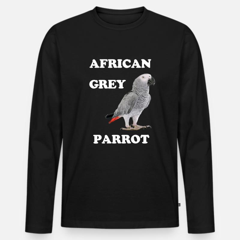 Graupapagei - Männer Premium Bio Langarmshirt - Schwarz