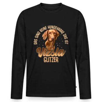 Vizsla dog - Men's Premium Organic Long Sleeve Shirt - black - Front - Nico (187cm)