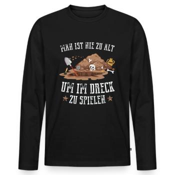 Lustig Archäologe Archäologie Ausgrabung Geschenk - Männer Premium Bio Langarmshirt - Schwarz - Vorne - Nico (187cm)