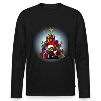 Brabanter Zwerggriffon - Männer Premium Bio Langarmshirt - Schwarz - Vorne - Nico (187cm)