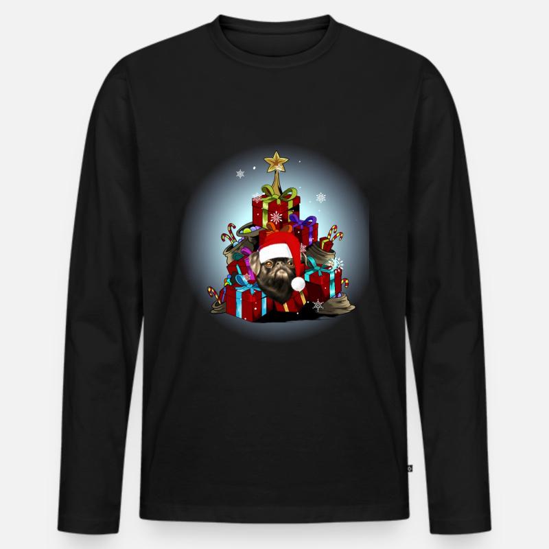 Brabanter Zwerggriffon - Männer Premium Bio Langarmshirt - Schwarz