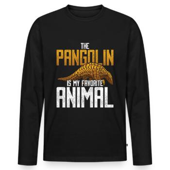 Pangolin pangolin préféré - T-shirt manches longues Premium bio Homme - noir - Devant - Nico (187cm)
