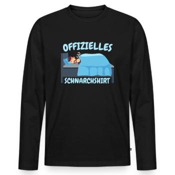 Schnarch Spruch - Männer Premium Bio Langarmshirt - Schwarz - Vorne - Nico (187cm)