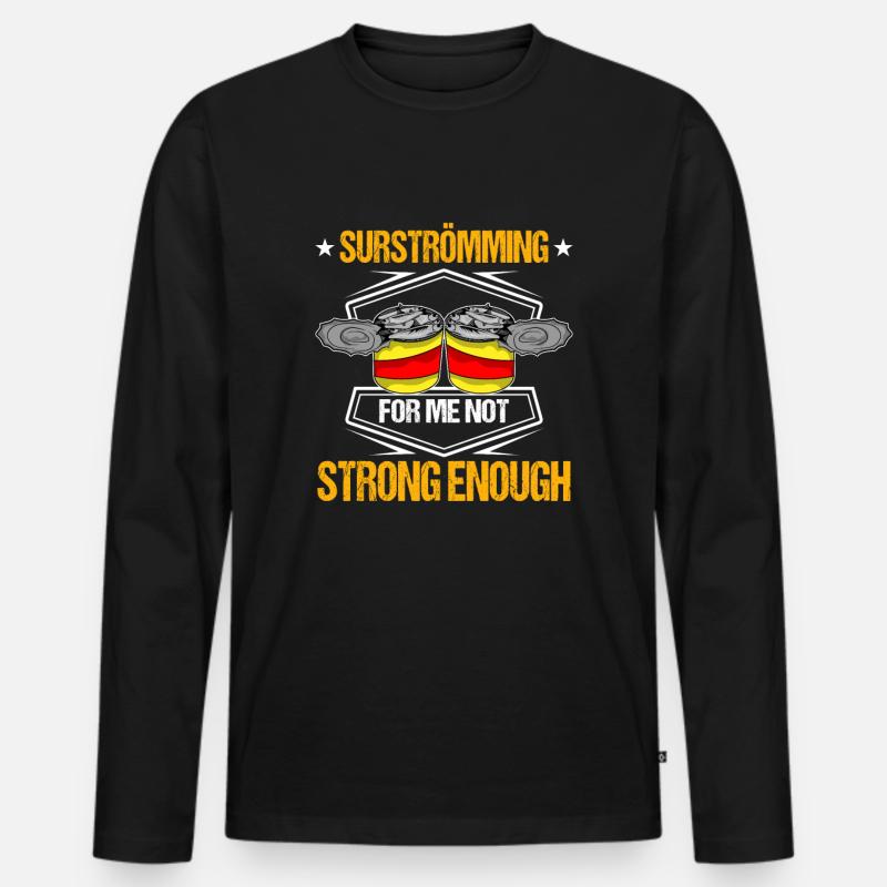 Surströmming Fisch Lecker - Männer Premium Bio Langarmshirt - Schwarz