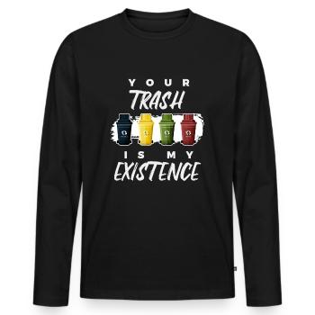 Garbage man garbage cans garbage collection - Men's Premium Organic Long Sleeve Shirt - black - Front - Nico (187cm)
