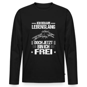 Geschieden endlich Frei Trennung - Männer Premium Bio Langarmshirt - Schwarz - Vorne - Nico (187cm)