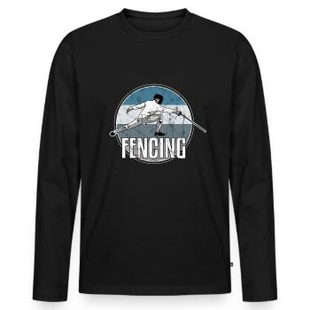 Fechten - Männer Premium Bio Langarmshirt - Schwarz - Vorne - Nico (187cm)