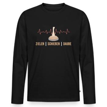 Cure de canne Bâton Bâton Battement de coeur - T-shirt manches longues Premium bio Homme - noir - Devant - Nico (187cm)