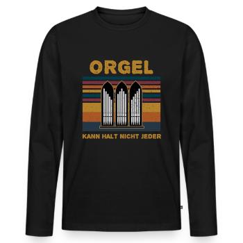 Orgelspieler Pfeifenorgel Organist Herzschlag - Männer Premium Bio Langarmshirt - Schwarz - Vorne - Nico (187cm)