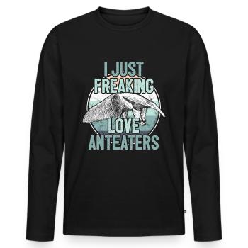 ant-eater - Men's Premium Organic Long Sleeve Shirt - black - Front - Nico (187cm)