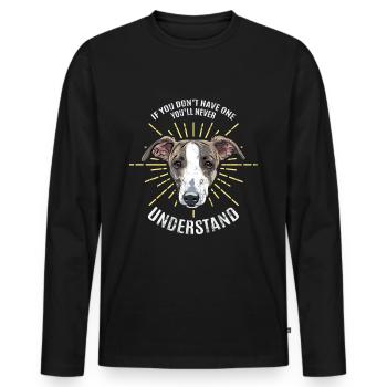 Greyhound greyhound - Men's Premium Organic Long Sleeve Shirt - black - Front - Nico (187cm)