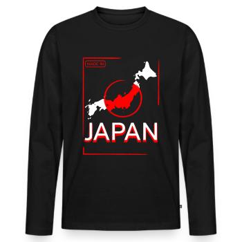 Japan japanese japanese flag gift idea - Men's Premium Organic Long Sleeve Shirt - black - Front - Nico (187cm)
