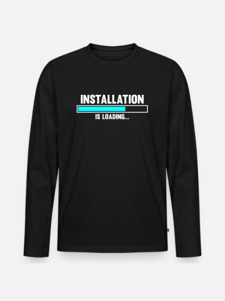 System mechanic installer loading bar - Men's Premium Organic Long Sleeve Shirt - black