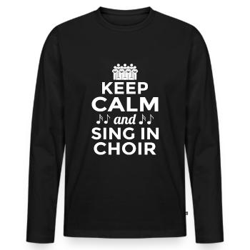 Chor singen Musiker Sänger - Männer Premium Bio Langarmshirt - Schwarz - Vorne - Nico (187cm)