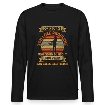 Chorleiter Dirigent Ladebalken - Männer Premium Bio Langarmshirt - Schwarz - Vorne - Nico (187cm)