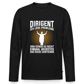 Retro Chorleiter Dirigent - Männer Premium Bio Langarmshirt - Schwarz - Vorne - Nico (187cm)