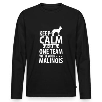 Chien de berger belge Malinois - T-shirt manches longues Premium bio Homme - noir - Devant - Nico (187cm)