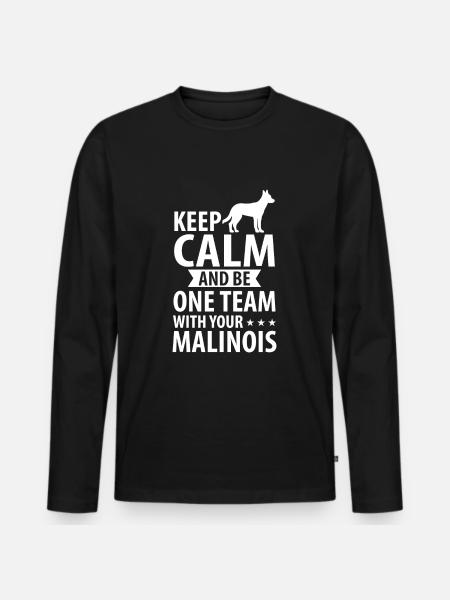 Belgian Malinois dog sheepdog - Men's Premium Organic Long Sleeve Shirt - black