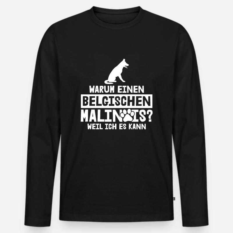 Belgian Malinois Schäferhund - Männer Premium Bio Langarmshirt - Schwarz
