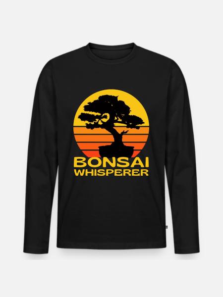 Bonsai Flüsterer - Männer Premium Bio Langarmshirt - Schwarz