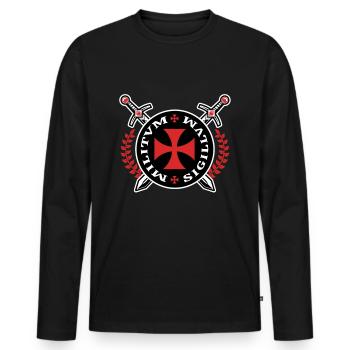 Crusader Templar Emblem Knights Templar Knight - Men's Premium Organic Long Sleeve Shirt - black - Front - Nico (187cm)