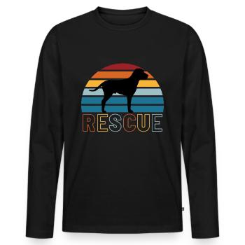 Rescue Dog - Men's Premium Organic Long Sleeve Shirt - black - Front - Nico (187cm)