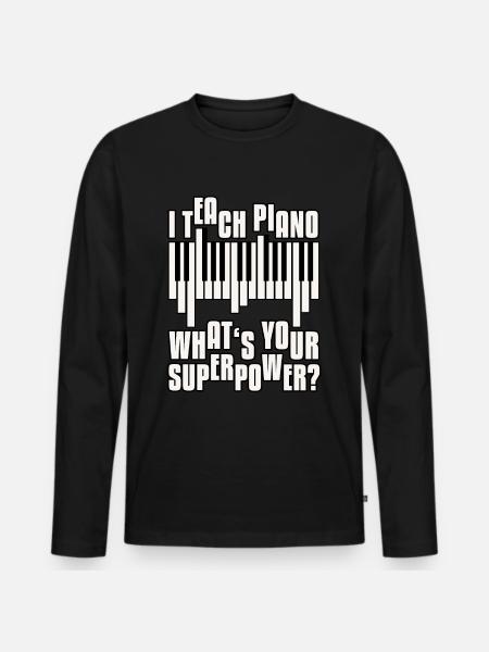 Klavierlehrer - Männer Premium Bio Langarmshirt - Schwarz