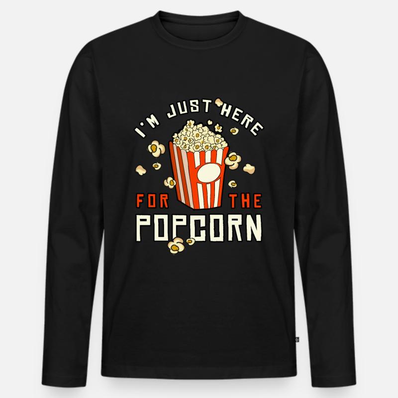 Popcorn - Männer Premium Bio Langarmshirt - Schwarz