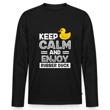 Rubber duck squeaky duck - Men's Premium Organic Long Sleeve Shirt - black - Front - Nico (187cm)