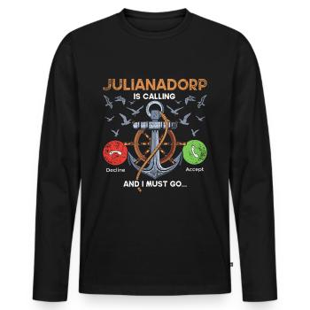Julianadorp Niederlande Anker Urlaub - Männer Premium Bio Langarmshirt - Schwarz - Vorne - Nico (187cm)