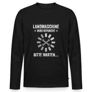 Agricultural machine mechanic is repaired - Men's Premium Organic Long Sleeve Shirt - black - Front - Nico (187cm)