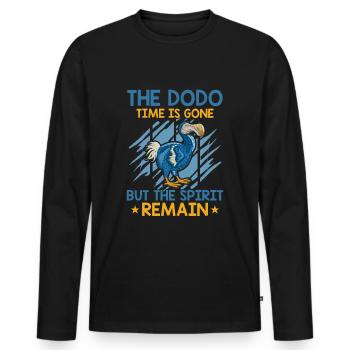 Dodo Mauritius Dronte - Men's Premium Organic Long Sleeve Shirt - black - Front - Nico (187cm)