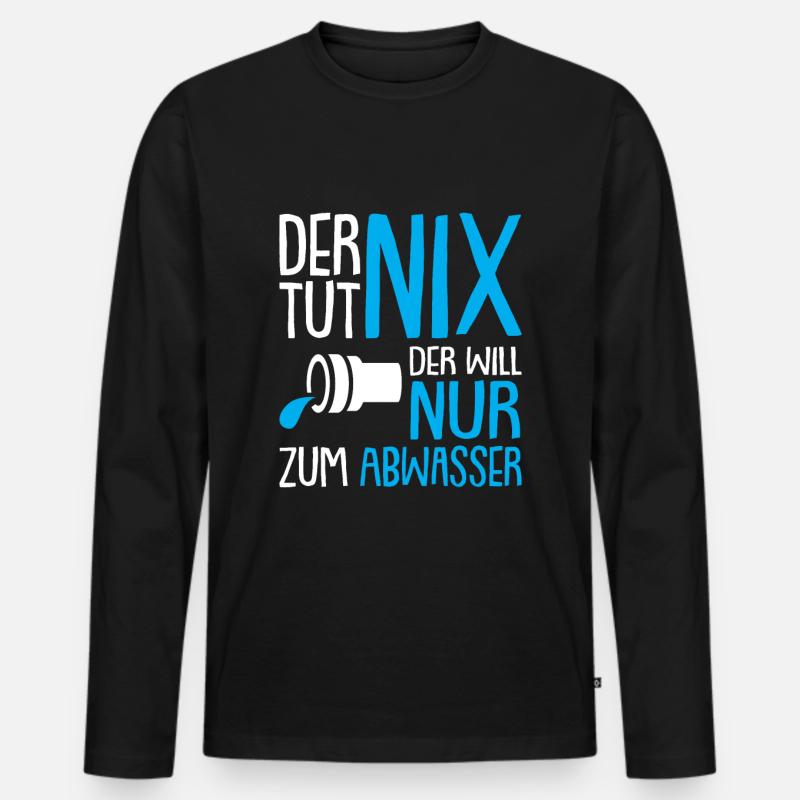 Abwassertechnik Kläranlage Abwasser - Männer Premium Bio Langarmshirt - Schwarz