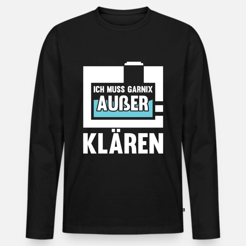 Fachkraft Abwassertechnik Kläranlage - Männer Premium Bio Langarmshirt - Schwarz