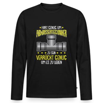 Fachkraft für Abwassertechnik Kläranlage Abwasser - Männer Premium Bio Langarmshirt - Schwarz - Vorne - Nico (187cm)